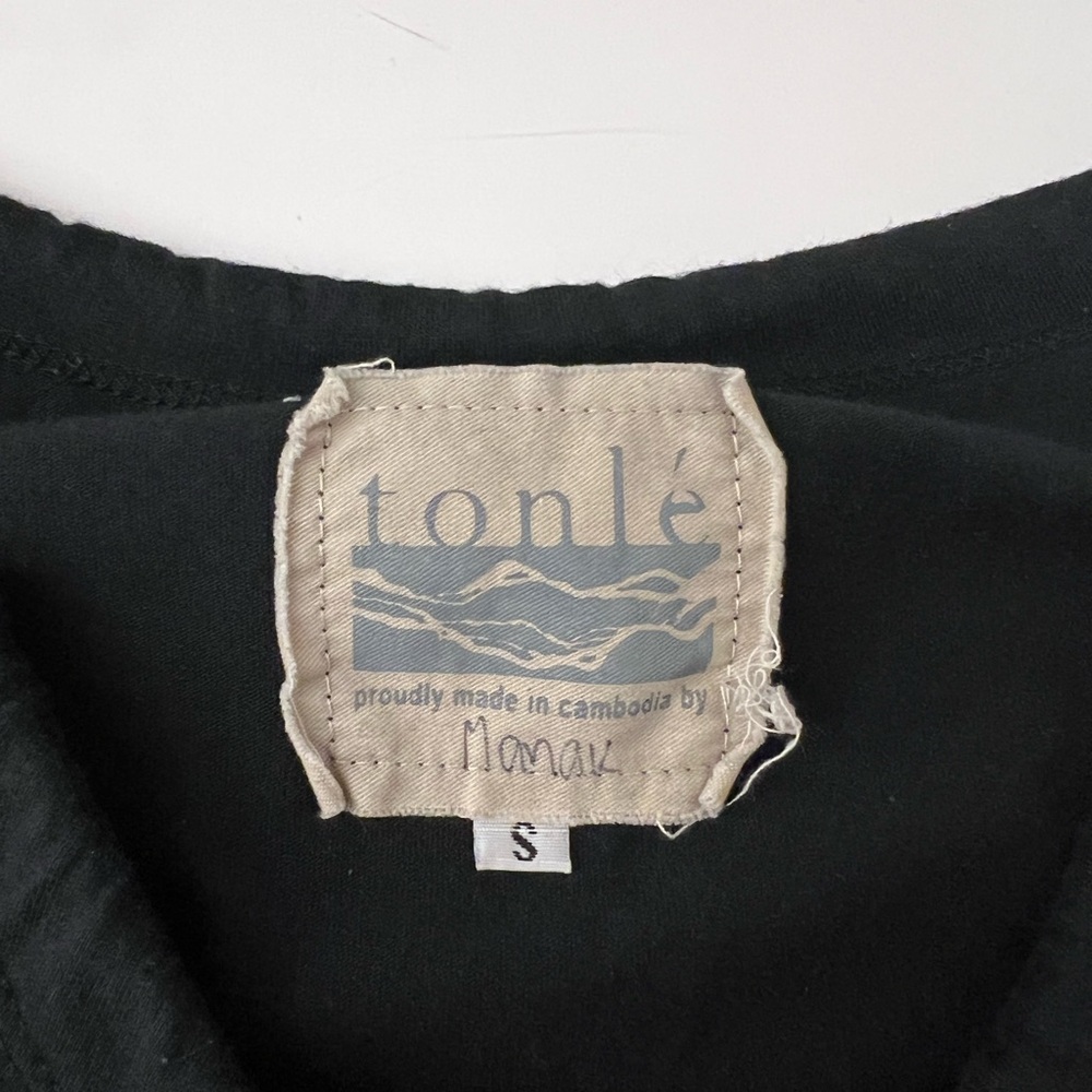 Tonle Sustainable Black Dress Floral Y2k Whimsical S View 3